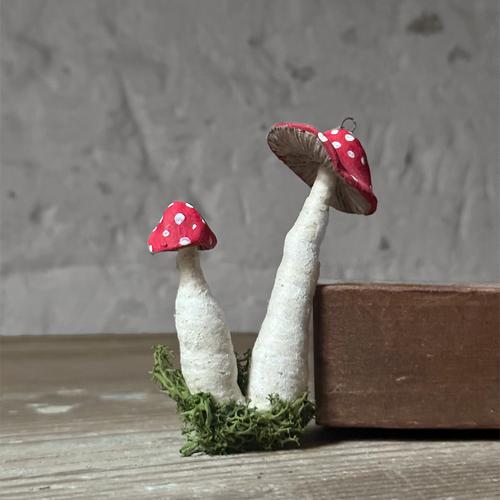 Double Hanging Mushrooms Ornament