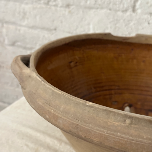 15.5" Round 19th Century French Ceramic Glazed Confit Bowl (CV22)