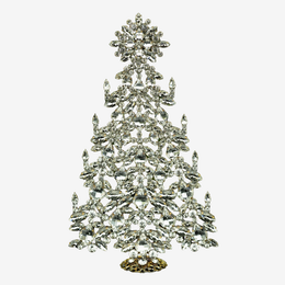 Clear Rhinestone Crystal Intricate Christmas Tree