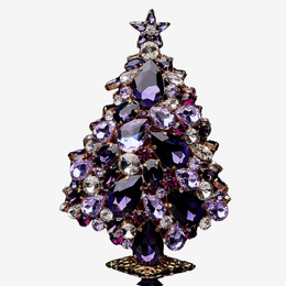 3D Rhinestone Crystal Christmas Tree in Purple
