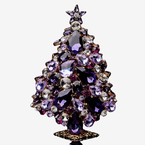 3D Rhinestone Crystal Christmas Tree in Purple