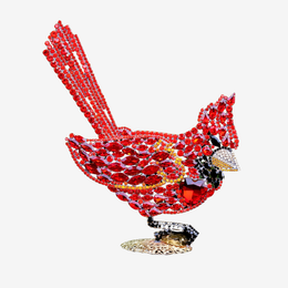Rhinestone Crystal Right Facing Cardinal Ornament