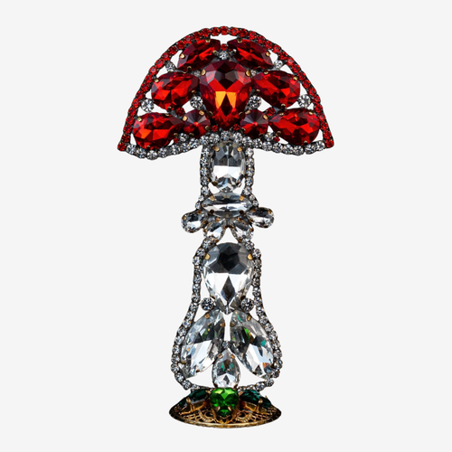 Rhinestone Crystal Red Mushroom