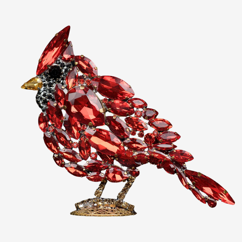 Rhinestone Crystal Left Facing Small Cardinal