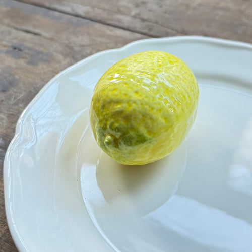 Trompe L'oeil Lemon Plate with Waved Rim