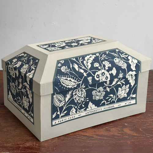 Antoinette Poisson Large Wedding Box in Indienne Indigo" No. 30C