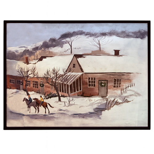 Mid 20th-century Framed Holiday Mural by Nancy Whorf