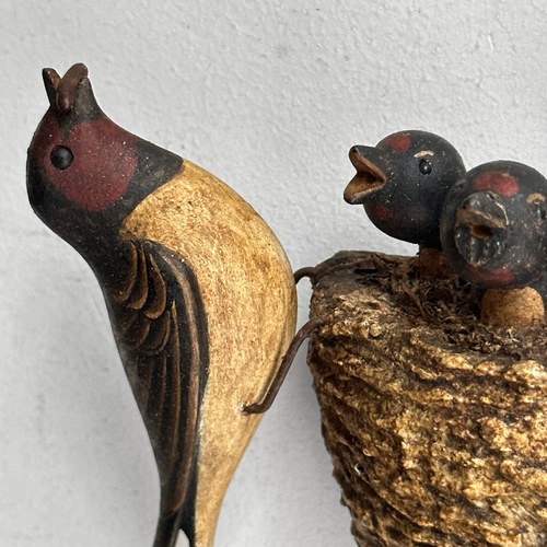 Black Forest Carved Birds Nest (N535)