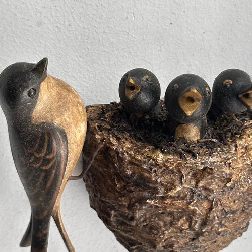 Black Forest Carved Birds Nest (N536)