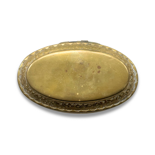 brass tobacco box Antique 18th Century Dutch Keep striker and flint inside for cloudy days Eighteenth Century Brass Dutch Tobacco