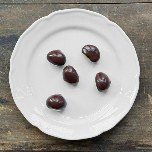 Trompe L'oeil Hazelnut Plate with Waved Rim