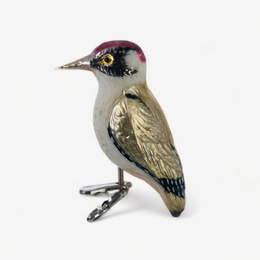 Clip-on Green Woodpecker Ornament