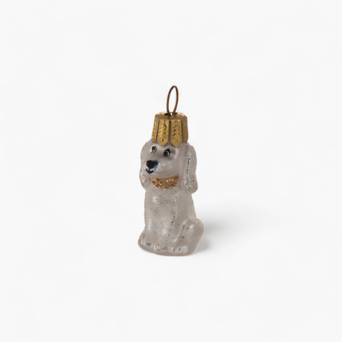 Mini White Poodle Ornament