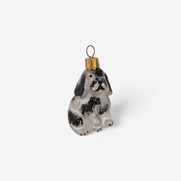 Mini Black & White Dog Ornament