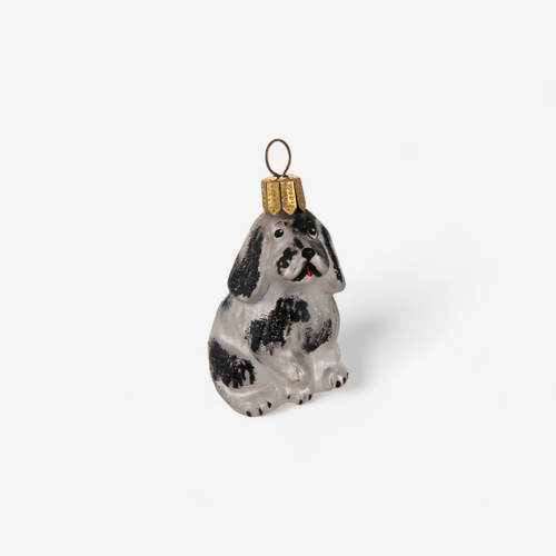 Mini Black & White Dog Ornament
