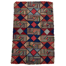 4’3 x 3’7" Decorative Vintage Rag Rug #4