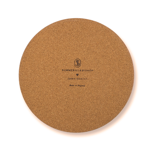 Summerill & Bishop x John Derian 'Wildflower' Round Cork-Backed Placemat in Black