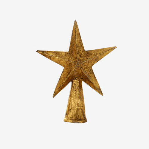 Small 5 Point Star Tree Topper in Antique Gold