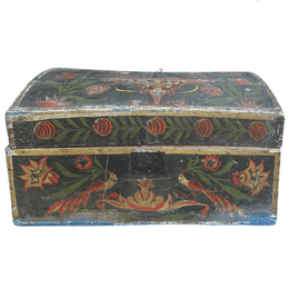 18th-century French Painted Trunk