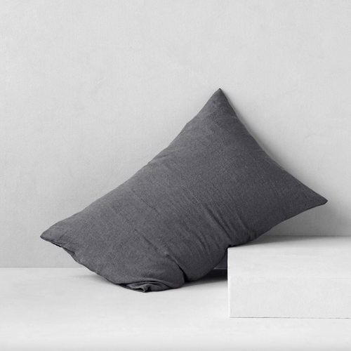 Set of 2 Flocca Linen King Pillow Cases in Tempest
