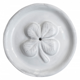 Clover "Chance' Incense Holder on Saucer