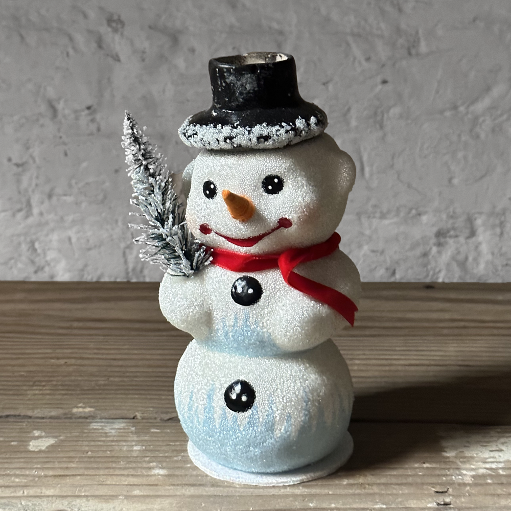 Papier-Mâché Snowman with Icicle Decoration