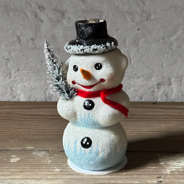 Papier-Mâché Snowman with Icicle Decoration