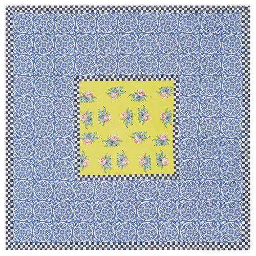Lisa Corti Cotton Panel Cloth in Tiles Yellow 180 x 180cm