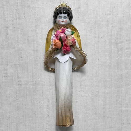 Nostalgic Paper Angel Topper with Porcelain Head