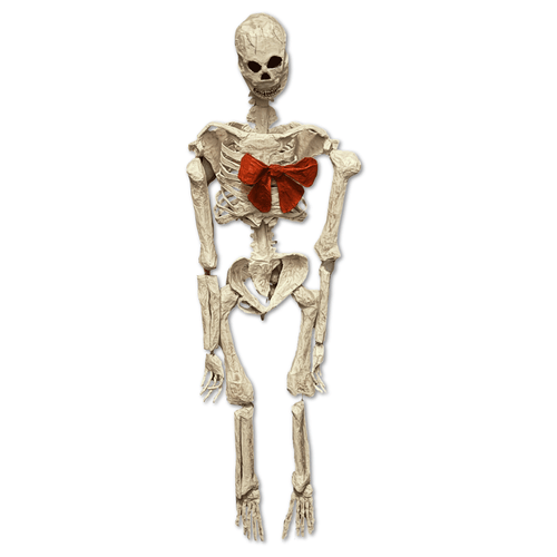 Papier-Mâché Skeleton with Bow