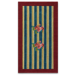 Lisa Corti  Reversible Twin Quilt in Queen Stripes Bouquet Peacock 180 x 270cm