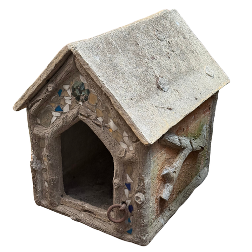 Early 20th-century Faux Bois Cement Dog House