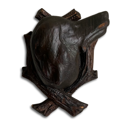 Black Forest Carved Dog Head