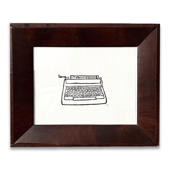 Hugo Guinness "Electric Typewriter" Linocut in a Vintage Frame
