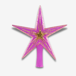 5 Point Magenta Double Star Tree Topper