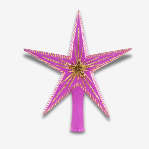 5 Point Magenta Double Star Tree Topper