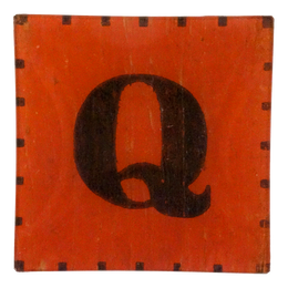Red & White Letter Q - FINAL SALE