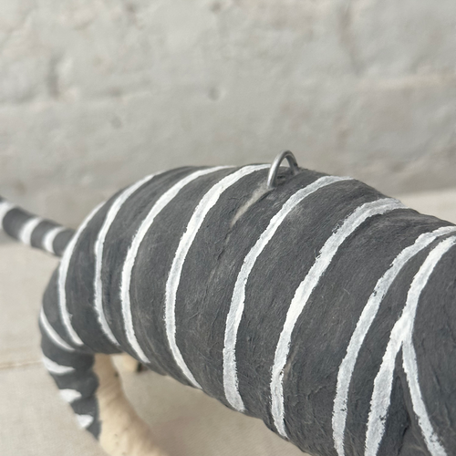 Large Cotton Striped Cat Ornament