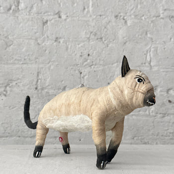 Large Cotton White Cat Ornament