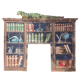 Early 20th-century French Paper Library Backdrop