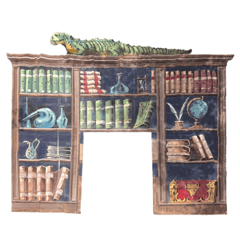Early 20th-century French Paper Library Backdrop