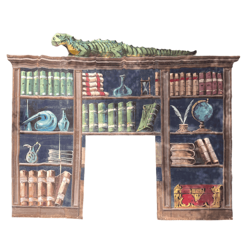 Early 20th-century French Paper Library Backdrop