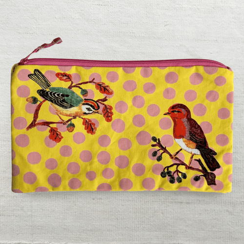 Perched Birds Zip Pouch by Nathalie Lete