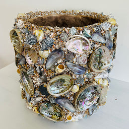 Abalone Encrusted Vessel by Christopher D. Bassett