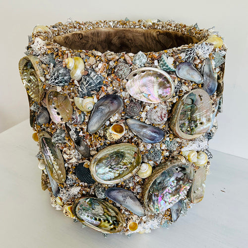 Abalone Encrusted Vessel by Christopher D. Bassett