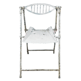 Vintage Industrial Metal Painted White Chair