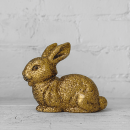 Ino Schaller Small Lying Glitter Bunny in Gold