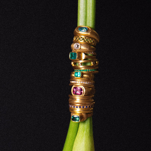 Milgrain Pavé Sapphire Band