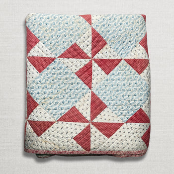 19th-century American Hand-Stitched Quilt #3
