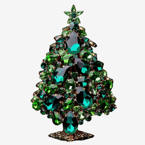 3D Rhinestone Crystal Christmas Tree in Green